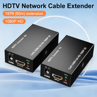 Extensor de Señal HDTV Metálico ZLD de 60M 1080p 3D, Transmisor y Receptor a través de Cat5e/6, Conversor Ethernet RJ45