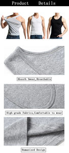 <b>Men's</b> 100% Cotton Tank Tops Breathable Sleeveless <b>Vest</b> with <b>Slim</b> Fit Casual Gym Running Wear Soft Knitted Singlet OEM Supply - Product Image 3