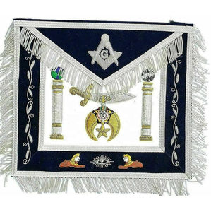 Tablier maçonnique de luxe en cuir d'agneau brodé à coudre avec aimant, personnalisable, de qualité supérieure, de Londres - Product Image 1