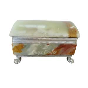 Boîte à bijoux en onyx marbré brun faite à la main avec charnières en laiton, matériaux durables, gravure personnalisée, décoration élégante pour la maison, rangement - Product Image 6