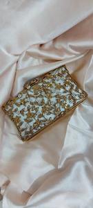 Classic mother of pearl <b>clutch</b> <b>Bag</b> with elegant clasp closure <b>For</b> Women <b>Wedding</b> Party At Very Low Price By HF CRAFTS - Product Image 5