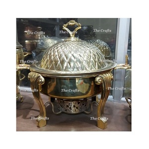 Plato para Calentar Comida de Aluminio con Asa y Perilla de Latón Dorado Chowkhi, Calidad Deluxe - Product Image 5