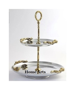 ชุดที่วางเค้ก2ขนาดพร้อมที่วางช็อคโกแลตสีทองและสีเงินสีทองทำจากสแตนเลส - Product Image 6