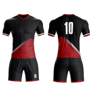 Uniforme de fútbol de poliéster con cuello redondo hecho a medida, ropa deportiva transpirable sublimada con tecnología de corte automatizado - Product Image 6