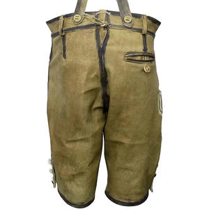 Pantalones cortos alemanes de Oktoberfest tradicionales Lederhosen bávaros ecológicos sólidos para hombre de último estilo Ciervo - Product Image 3