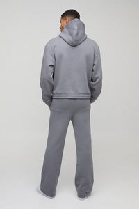 Nouveau style de survêtement décontracté à capuche pour hommes, ensemble de sport en molleton doux, confortable, ample, jogging uni, léger - Product Image 5