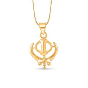 Colgante Religioso Khanda de Oro con Cadena, Listo para Regalar - Product Image 3