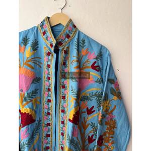 เสื้อแจ็กเก็ตผ้าฝ้ายปักด้วยมือสำหรับผู้หญิงเสื้อโค้ทผ้า uzbek suzani แบบสั้นสำหรับใส่ไปงานปาร์ตี้ได้ทั้งชายและหญิง - Product Image 3