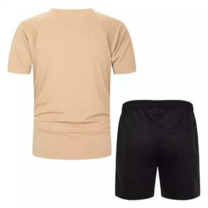Ensemble de 2 pièces pour hommes, Logo personnalisé, couleur grise, short, vente en gros, broderie personnalisée, imprimé, Gym, col en V, vêtements d'été - Product Image 4