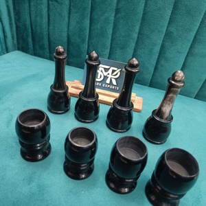 Brocha de Afeitar Premium Hecha a Mano con Mango de Cuerno de Búfalo, Acabado Natural, Agarre Fuerte, Diseño Único, Afeitado Tradicional en Húmedo, SMARK - Product Image 1