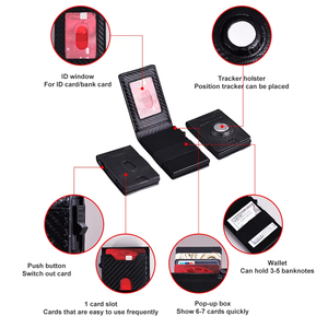 Cartera minimalista delgada caliente de Amazon, placa trasera expandible, capa de bloqueo RFID, tarjetero de aluminio de grado e - Product Image 3