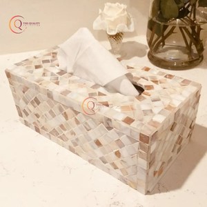 Caja de pañuelos de lujo Rectangular de mosaico y mármol hecho a mano, soporte de lujo para uso doméstico, la mejor caja de pañuelos de diseñador atractiva al por mayor - Product Image 5