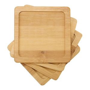 Posavasos cuadrado de alta calidad, decoración pulida para el hogar, posavasos de madera hechos a mano para bebidas, posavasos de té de madera - Product Image 2