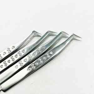 Juego de pinzas de pestañas de volumen grabadas con Mini corazones, pinzas de extensión de pestañas injertadas, herramientas de pestañas sostenibles de grado quirúrgico - Product Image 6