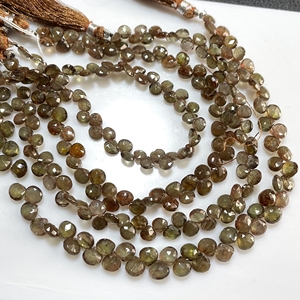 Perles de briolette en forme de coeur à facettes andalousite perles brunes de qualité fine pour bijoux en gros - Product Image 6