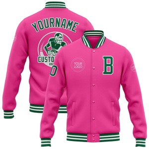 Vente en gros dans l'industrie directe de bombardiers décontractés d'hiver personnalisés à motifs 3D orange et noirs veste Letterman universitaire à snap complet - Product Image 2