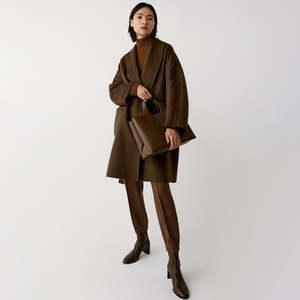 Melhor Qualidade Custom Inverno Solto Reciclado Windbreak Long Ladies Wool Coat <span class=keywords><strong>Fox</strong></span> <span class=keywords><strong>Fur</strong></span> - Product Image 1