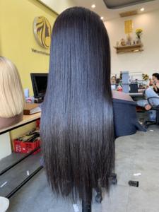 Bone Straight Donor Hair <b>Wigs</b> <b>Brown</b> Color Vietnamese Human Hair Closure Transparent Lace and Hd Lace - Product Image 4