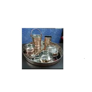 Best quality copper Dinner Set Hot Selling Copper Dinnerware Set and round shape shinny ware polished and at best price