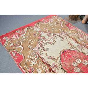 Alfombra Turca Vintage, Alfombra Grande de 4.8x9.4 pies, Alfombra Oriental Roja - Product Image 5