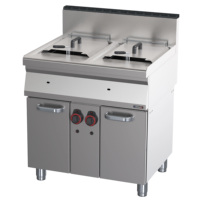 Friteuse professionnelle en acier inoxydable 80 Gas avec 2 compartiments de 15 litres pour usage commercial