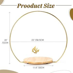 Arche de mariage support forme ronde avec support suspendu en métal autre mariage forme ronde romantique et fleur décor titulaire fournitures - Product Image 6