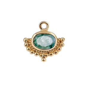 Colgantes finos chapados en rodio de Plata de Ley 925 Vermeil de 18K, colgante de ágata musgosa de 8x6mm, abalorio de piedra ovalada de corte Normal - Product Image 1