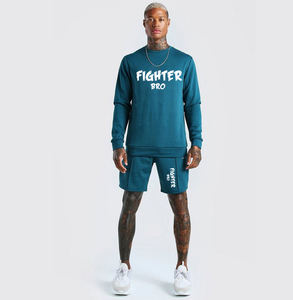 Survêtement de sport décontracté de haute qualité pantalon à jambes larges en coton lavé Boxy surdimensionné multi-coutures homme ensemble de t-shirts - Product Image 2