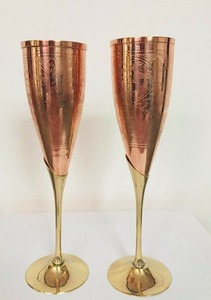 Gobelet en verre en cuivre martelé de style métallique 500ml Double paroi en acier inoxydable eau potable verre faizacraft - Product Image 2