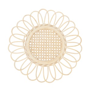 Tapis de table rond en rotin avec bordure florale Produits écologiques Made in Vietnam Décoration de table Napperon tissé Vente en gros Moderne - Product Image 2