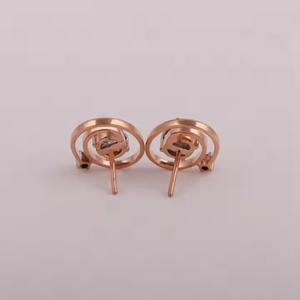 Elegant VVS CVD Diamond Rose <b>Gold</b> <b>Earrings</b> for Women Fashion Fine Jewellery for Wedding <b>Earrings</b> Wholesale Stud <b>Earring</b> - Product Image 5