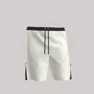 Pantalones cortos de tela de malla con bolsillo de entrenamiento y dobladillo dividido de Color sólido transpirable personalizado de 4 pulgadas, pantalones cortos de poliéster 100% para hombres - Product Image 1