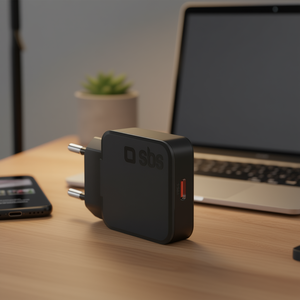 Cargador de Pared Delgado USB Tipo-C Cavo Caricabatterie SLIM 20W Tetragan 1C20SLIM, Cargador y Adaptador, Negro - Product Image 3