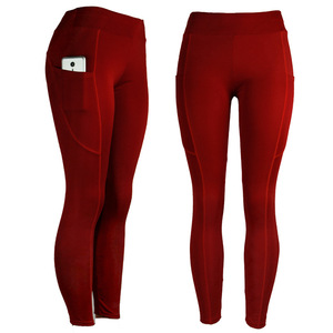 Collants de yoga sport avec logo personnalisé pour femmes Leggings de compression à motif solide Leggings d'entraînement de gymnastique à taille élastique lavés - Product Image 3