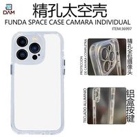 Étui de protection DAM Space pour Redmi Note 14 en TPU+PC avec protection individuelle de l'objectif de l'appareil photo, coque transparente avec support
