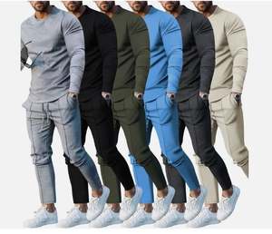 Conjunto de chándal para hombre, ropa de calle elegante de lana de algodón, Jersey ajustado, sudaderas y conjunto de Jogger, chándales de invierno para hombre - Product Image 1