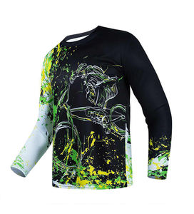 Maillot VTT à quantité minimale de commande basse personnalisé maillot de vélo de montagne à manches longues de couleur pure pour les sports de course - Product Image 3
