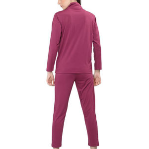 Ensemble 2 pièces zippé pour femme, design vintage décontracté uni, 100% coton molletonné, logo personnalisé, manches longues - Product Image 2