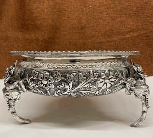 Urli rond en argent plaqué fait à la main, artisanat, pot flottant pour fleurs, cadeaux de mariage, 9 pouces, article de décoration de mariage - Product Image 3