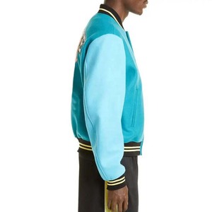 Chaqueta universitaria unisex de retazos de calidad personalizada, Mangas de cuero de chenilla bordadas, a prueba de viento, estilo universitario de béisbol, informal - Product Image 6