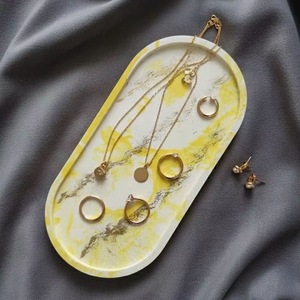 Plateau décoratif en résine de plusieurs couleurs, organisateur de cosmétiques, décoration d'intérieur, plateau ovale en résine, plateau de coiffeuse, haute qualité - Product Image 1