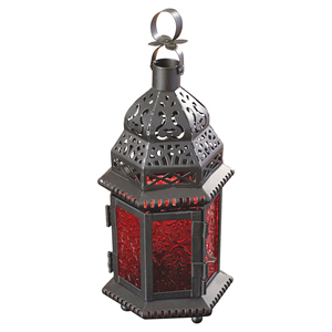 Lanterne à bougie décorative en métal noir antique en verre marocain pour intérieur extérieur mariage lanterne suspendue de style vintage en gros - Product Image 6