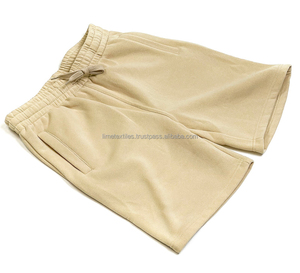 Tech <b>Fleece</b> <b>Men's</b> Casual Streetwear Sweat <b>Shorts</b> with Puff Logo Drawstring Vintage <b>Short</b> Cotton Anti-Wrinkle Solid Pattern <b>men</b> - Product Image 5