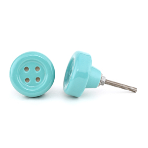 Tirador de cajón de cerámica azul suave y apagado turquesa claro o azul huevo petirrojo - Product Image 2