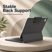 Funda con Teclado Magnético Antisalpicaduras, Marco Metálico Resistente a Derrames, Cierre Seguro, Clickpad, Ahorro de Energía, Protección Reforzada