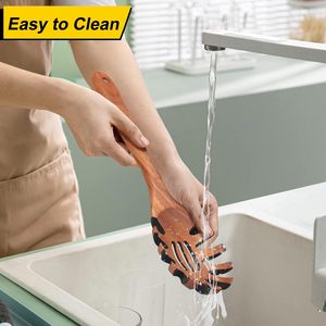 Wooden <b>Pasta</b> Spoon Teeth 12.5 Inch Spaghetti Fork Tongs Acacia Wood Spaghetti Server Serving Utensils Hand Wash Only for <b>Pasta</b> - Product Image 6