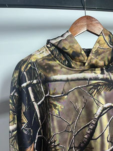 เสื้อมีฮู้ดพิมพ์ลายต้นไม้ดิจิทัลใส่ได้ทั้งชายและหญิงเสื้อสวมหัวโอเวอร์ไซส์กรด Washi Boxy พิมพ์ลายต้นไม้จริงผ้าฝ้าย100% - Product Image 4