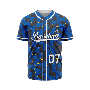 Maillots de baseball universitaires personnalisés pour hommes en gros, 100 % polyester, impression par transfert thermique, noms/numéros d'équipe personnalisés, maillots à séchage rapide - Product Image 2