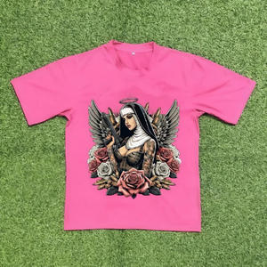 Camiseta Oversize de Algodón 100% Tejido con Efecto Desgastado y Lavado Ácido para Hombre/Unisex, Impresión DTG Personalizada, Logo Personalizable de Alta Calidad - Product Image 1