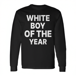 Camiseta de Manga Larga White Boy Of The Year, Unisex para Adultos, Cuello Redondo, Impresión en Serigrafía, Promocional - Product Image 3
